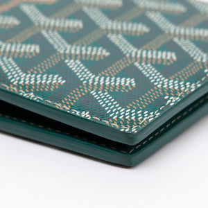 GOYARD VICTOIRE WALLET GREEN GOYARDINE CANVAS & VAUZELLES CALFSKIN