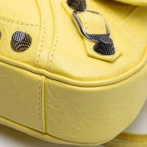BALENCIAGA SMALL LE CAGOLE SLING SHOULDER BAG YELLOW LAMBSKIN LEATHER SHW