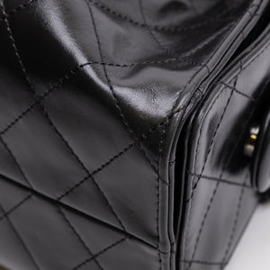 CHANEL MINI 25 BAG AGED CALFSKIN BLACK MULTICOLOUR HARDWARE (MICROCHIP)
