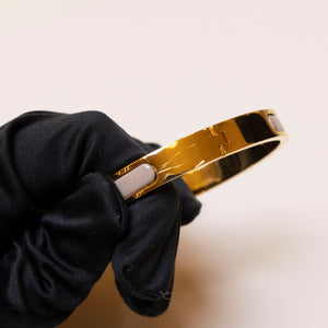 HERMES MINI CLIC KELLY BRACELET GOLD TONE / ROSE CANDEUR