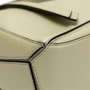 LOEWE MINI PUZZLE PEARL GREEN CALFSKIN SHW