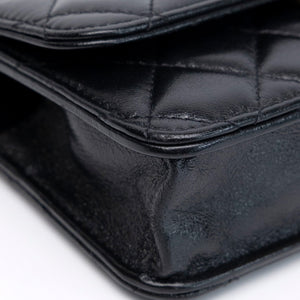 CHANEL DYNASTY FLAP PHONE HOLDER BLACK LAMBSKIN GHW