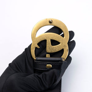 GUCCI GG MARMONT BLACK LEATHER BELT GHW 70 CM