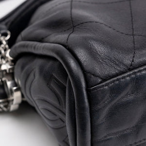 CHANEL ULTIMATE SMALL SOFT HOBO BAG BLACK QUILTED LAMBSKIN SHW