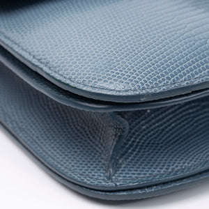 CELINE MEDIUM CLASSIC BOX BAG BLUE LIZARD SKIN LEATHER SHW