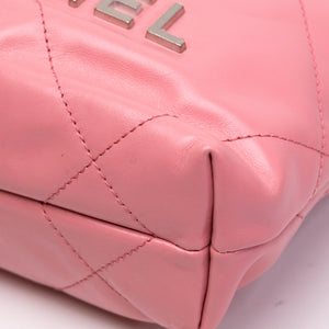 CHANEL MINI 22 BAG SHINY CALFSKIN PINK SHW (MICROCHIP)