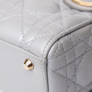 CHRISTIAN DIOR MINI LADY DIOR OPALINE GREY GHW
