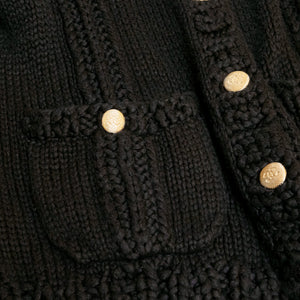 CHANEL 22S CARDIGAN BLACK COTTON / SILK