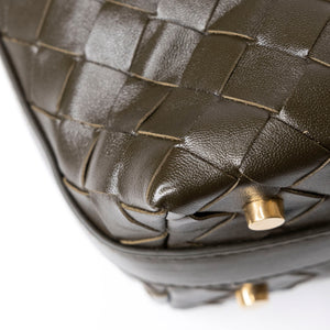 BOTTEGA VENETA WALLACE BAG CALFSKIN KAKI GHW