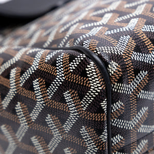 GOYARD ROUETTE TOTE BAG GOYARDINE CANVAS/CALFSKIN LEATHER BLACK SHW