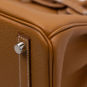 HERMES BIRKIN 25 GOLD TOGO SHW STAMP K