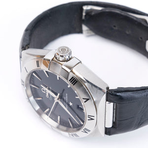 OMEGA CONSTELLATION 39MM , STEEL ON LEATHER STRAP