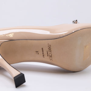 JIMMY CHOO BELINDA PUMP 90 PAT MACARON PATENT LEATHER SIZE 37