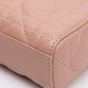 CHRISTIAN DIOR D-JOY MICRO BAG PINK LAMBSKIN LEATHER LGHW