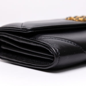 CHANEL 19 LONG FLAP WALLET BLACK LAMBSKIN LEATHER GHW (MICROCHIP)