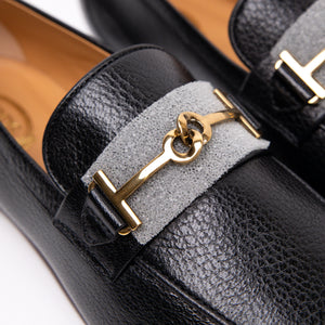 TOD'S BLACK LEATHER LOAFERS SIZE 37
