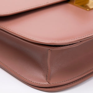 CELINE MEDIUM CLASSIC BOX BAG PINK CALFSKIN LEATHER GHW