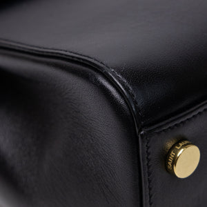 SAINT LAURENT SAC MOUJIK TOP HANDLE BLACK GRAINED LEATHER GHW