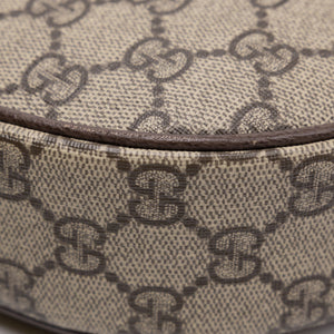 GUCCI OPHIDIA SMALL SHOULDER BAG BEIGE GG SUPREME CANVAS CALFSKIN LEATHER GHW