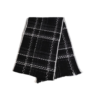 CHANEL BLACK & WHITE CASHMERE SCARF