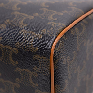 CELINE SMALL BOSTON BAG TRIOMPHE CANVAS/ CALFSKIN TAN GHW