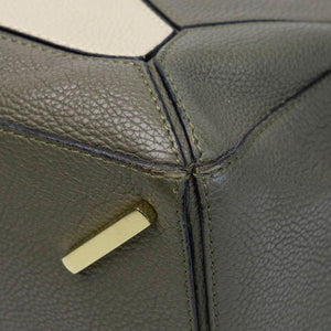 LOEWE MEDIUM PUZZLE BAG CALFSKIN OAT KHAKI GREEN GHW