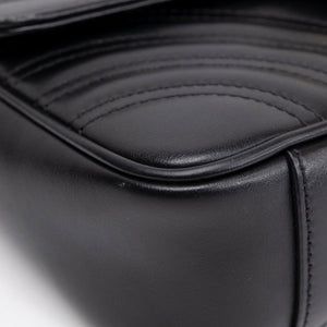 GUCCI GG MARMONT SMALL SHOULDER BAG CALFSKIN BLACK GHW