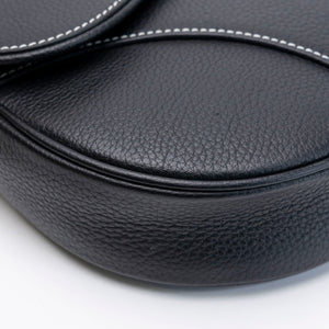 CHRISTIAN DIOR SADDLE BAG BLACK GRAINED CALFSKIN SHW