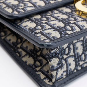 CHRISTIAN DIOR 30 MONTAIGNE BAG BLUE OBLIQUE JACQUARD GHW