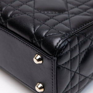 CHRISTIAN DIOR MINI LADY DIOR LAMBSKIN BLACK GHW