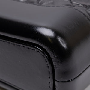 CHANEL GABRIELLE HOBO BAG BLACK CALFSKIN LEATHER MULTICOLORED HARDWARE