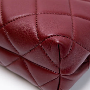 CHANEL MINI SHOPPING TOTE DARK BURGUNDY LAMBSKIN GHW (MICROCHIP)