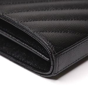 SAINT LAURENT ENVELOPE CHAIN WALLET CALFSKIN BLACK GHW