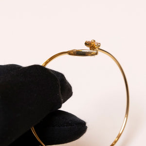 LOUIS VUITTON FLOWERGRAM STRASS BRACELET GOLD TONE HARDWARE