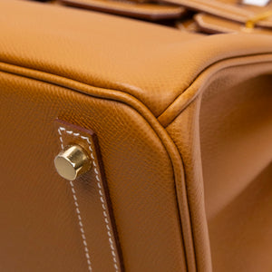 HERMES BIRKIN 30 GOLD EPSOM LEATHER GHW STAMP W