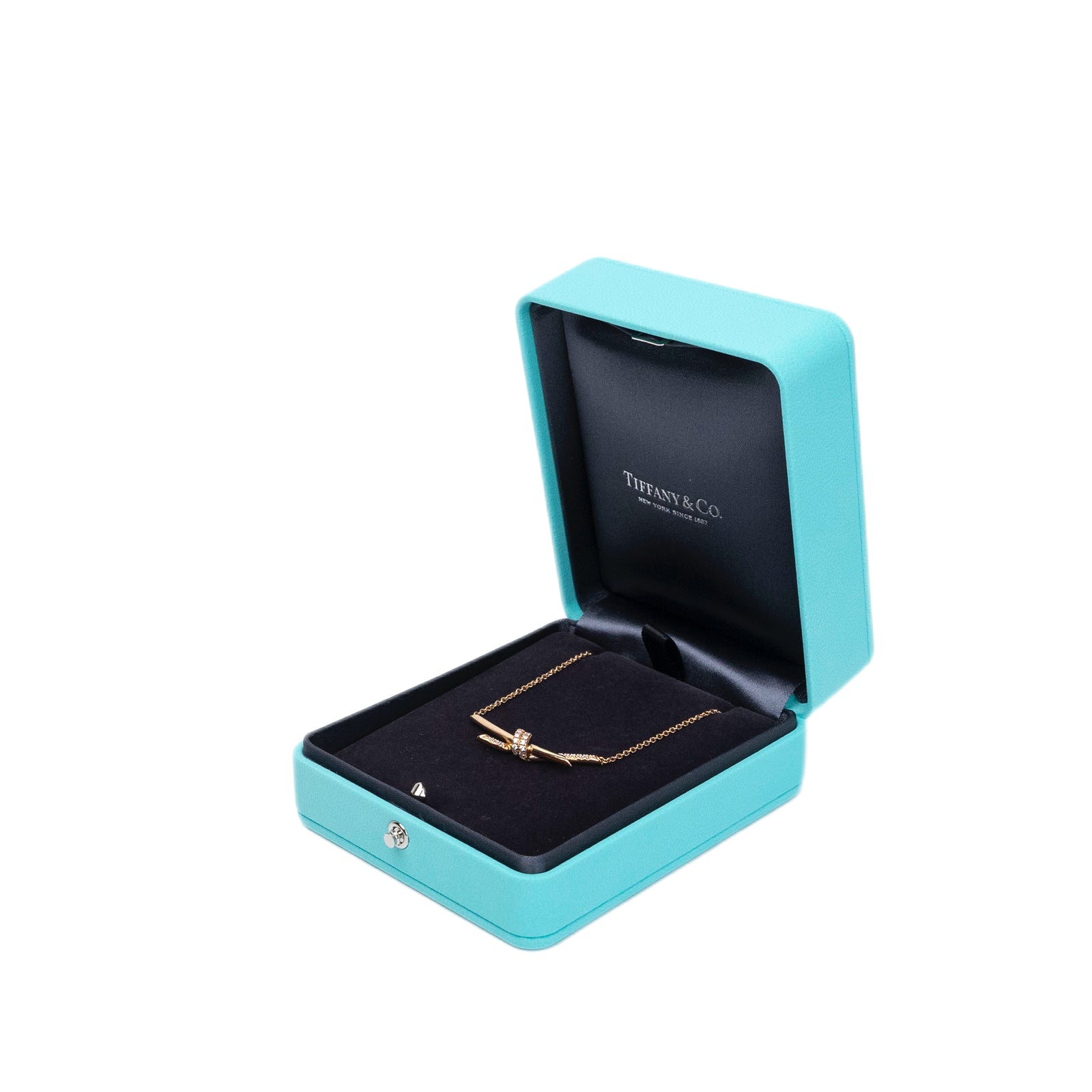 TIFFANY KNOT PENDANT IN YELLOW GOLD WITH DIAMONDS