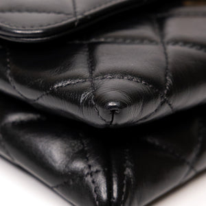 CHANEL 23K SLING SMALL FLAP BAG BLACK CALFSKIN LEATHER GHW