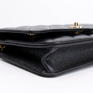 CHANEL CLASSIC WALLET ON CHAIN BAG BLACK CAVIAR GHW (MICROCHIP)