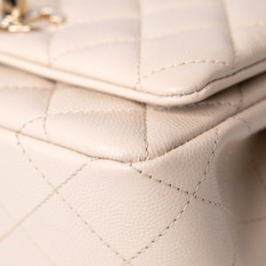 CHANEL 25S MINI COCO CRUSH HANDLE BAG CAVIAR BEIGE LGHW(MICROCHIP)