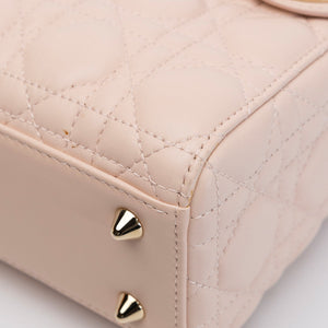 CHRISTIAN DIOR SMALL LADY DIOR LIGHT PINK LAMBSKIN GHW