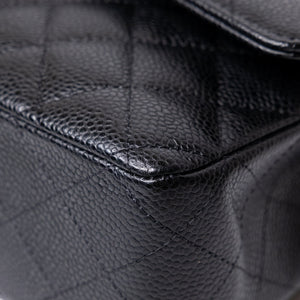 CHANEL CLASSIC FLAP MEDIUM BLACK CAVIAR LEATHER SHW