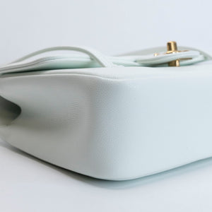 CHANEL PREPPY COCO SMALL FLAP BAG SHINY CAVIAR LIGHT BLUE GHW