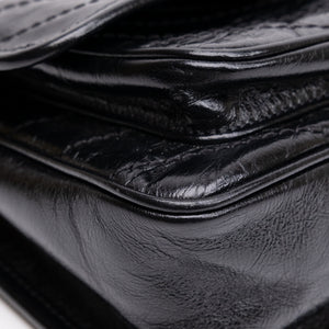 SAINT LAURENT YSL NIKKI BABY BAG BLACK CALFSKIN LEATHER SHW