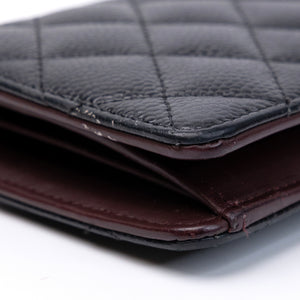 CHANEL LONG WALLET BLACK CAVIAR LEATHER GHW
