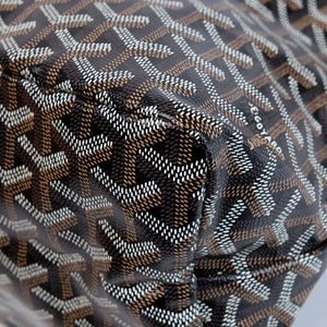 GOYARD BOHEME HOBO BAG CANVAS / CALFSKIN BLACK / BROWN SHW