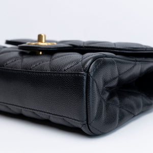 CHANEL 25P MINI FLAP BAG BLACK CAVIAR LEATHER GHW (MICROCHIP)