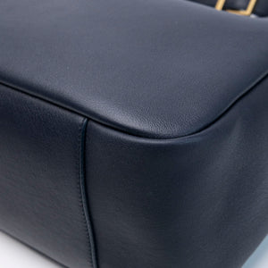 SAINT LAURENT LE 5 A 7 SUPPLE LARGE SMOOTH CALFSKIN BLUE GHW