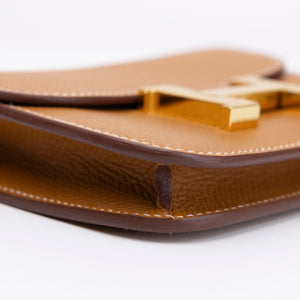 HERMES CONSTANCE SLIM EPSOM GOLD GHW STAMP W