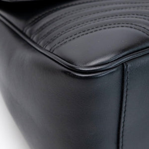 GUCCI GG MARMONT SMALL TOP HANDLE BAG BLACK CALFSKIN GHW