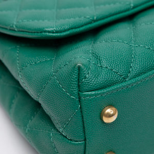 CHANEL SMALL COCO HANDLE CAVIAR GREEN LGHW